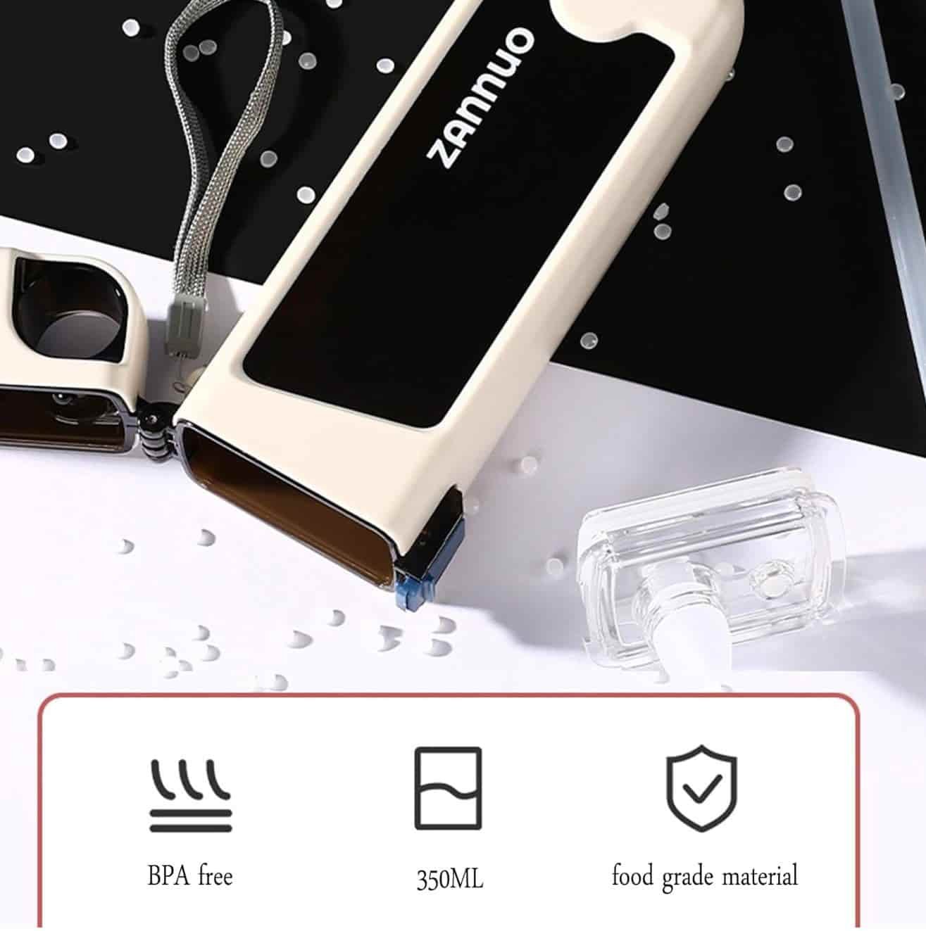 Botella de Agua zannuo Cuadrada Portátil con Popote - Imagen 7