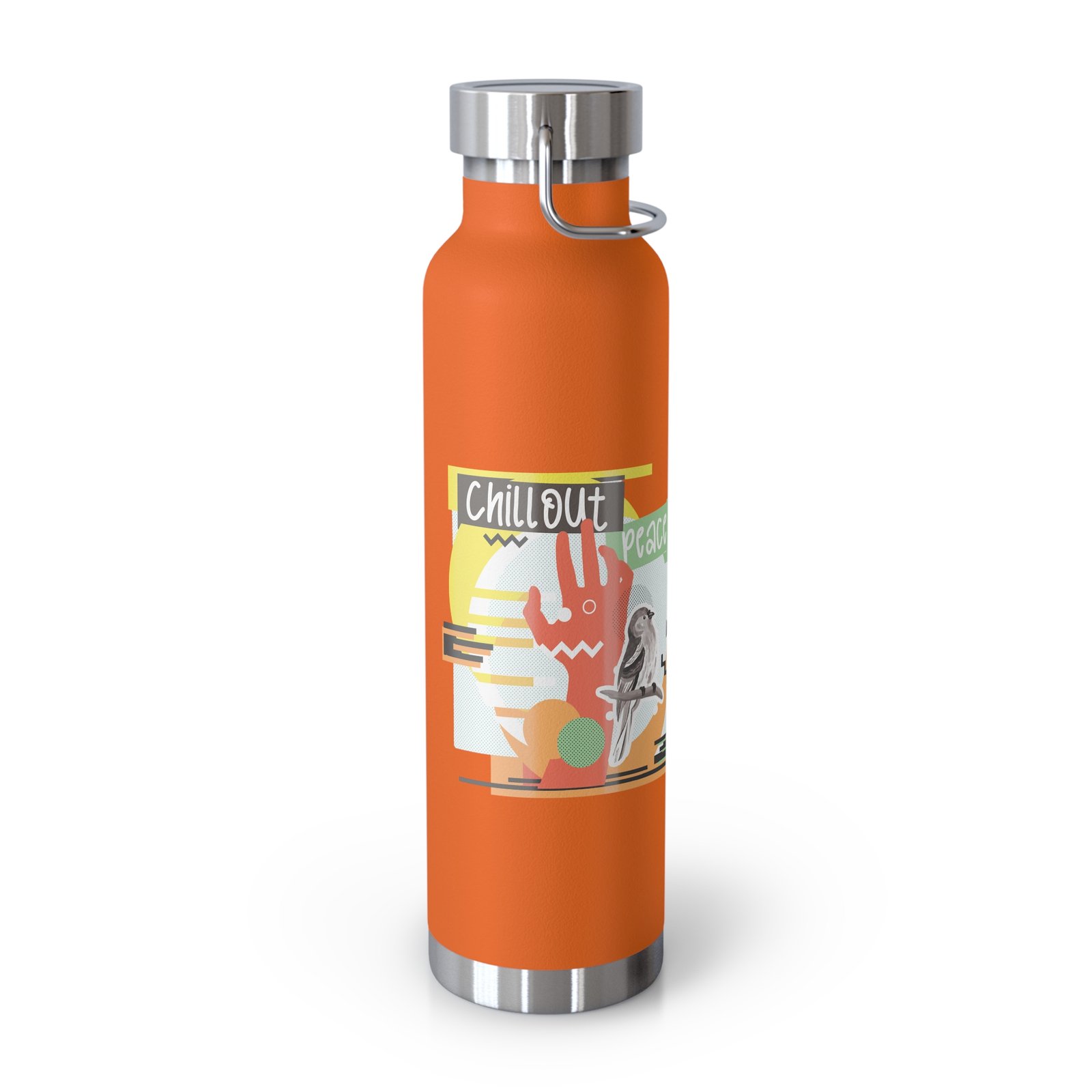 22oz Vacuum Water Bottle — Retro 'Chill Out' Copper-Insulated Stainless Steel Flask - Imagen 6